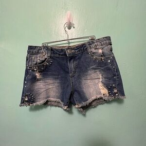 Vanilla star denim shorts size 13 distressed
